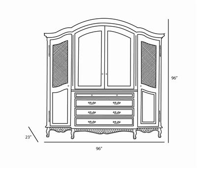 grand four piece breakfront