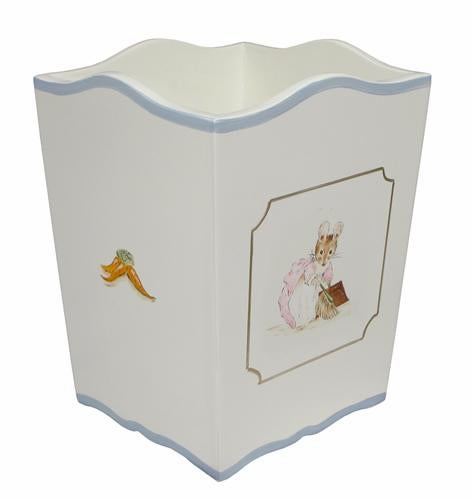 hand painted waste basket