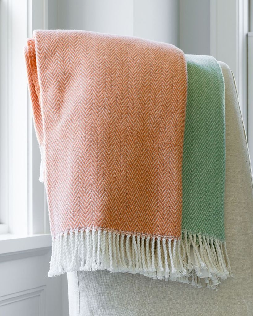 herringbone fringed throw (several colors available)