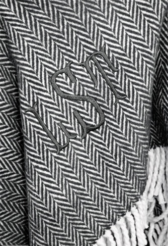 herringbone fringed throw (several colors available)