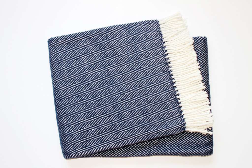 herringbone fringed throw (several colors available)