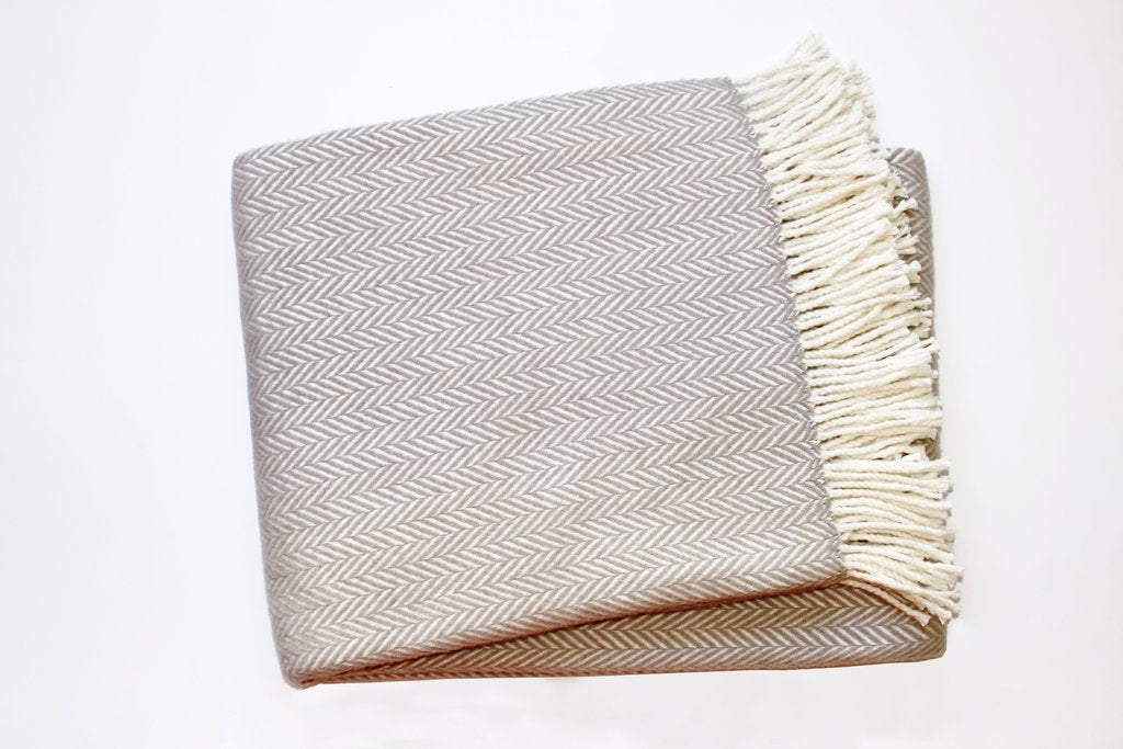 herringbone fringed throw (several colors available)