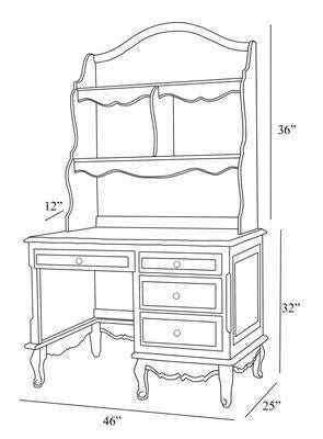 french student desk with hutch (versailles)