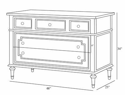 marcheline chest maize finish/white trim out