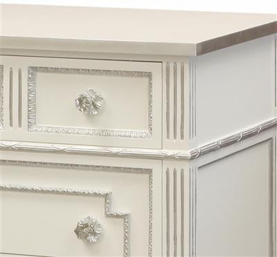 marcheline chest - white with silver gilding