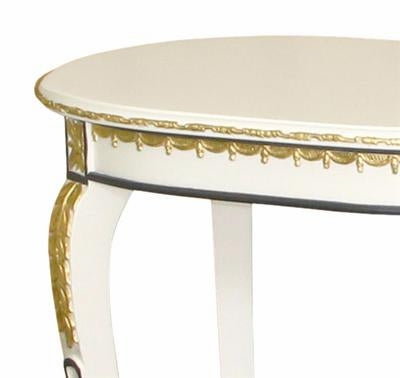 sandrine table (white with navy/gold gilding)