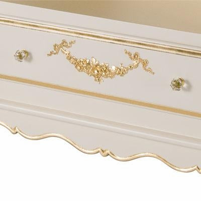 tall french bookcase - linen/gold gilding