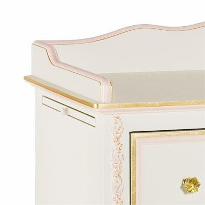 vintage changer floral applique moulding - antico white/pink/gold gilding