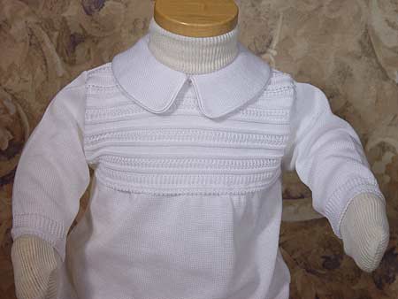 boys knit christening coverall