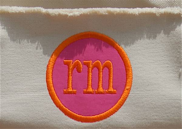 canvas make up bag with applique