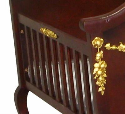 cherubini cradle with gold molding (antique cherry)