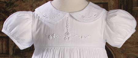 girls christening gown with embroidery