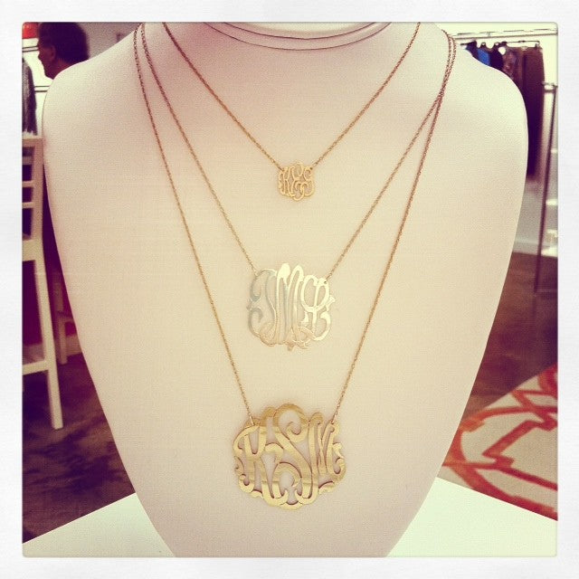 cutout monogram necklace (14K White, Yellow or Rose Gold)