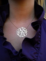 cutout monogram necklace (14K White, Yellow or Rose Gold)