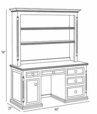 evan desk and hutch w/star molding
