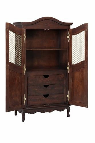 french full door armoire - wire mesh