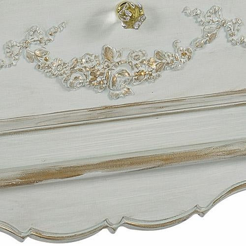 french night table - versailles finish & moulding