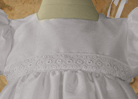 girls christening gown with chandelier trim