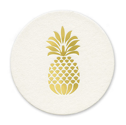 Gold Foil Stamped Pineapple Coasters