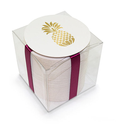 Gold Foil Stamped Pineapple Coasters