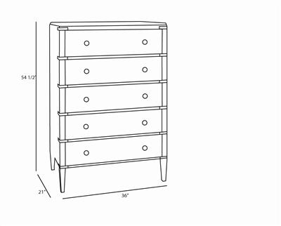 gramercy 5 drawer tall chest