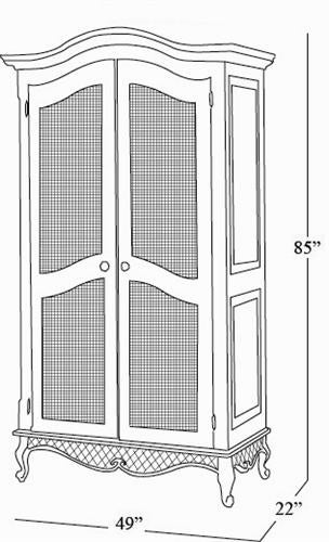 grand armoire with caning (versailles)