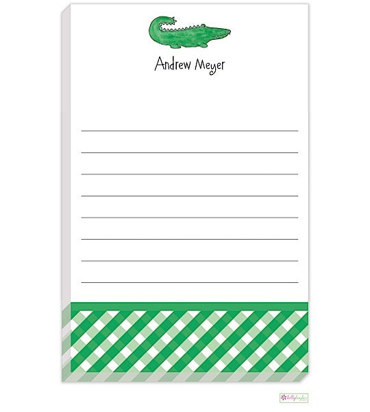 personalized - green gator notepad