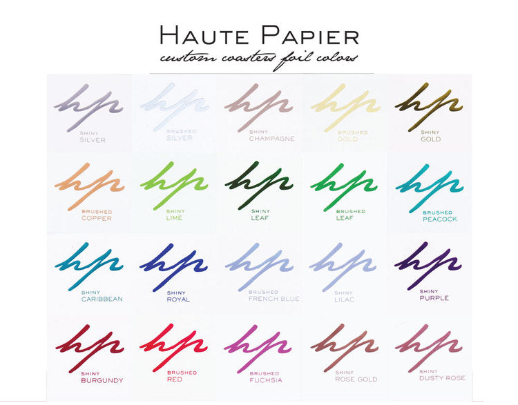 personalized foil stamped coasters m119 by haute papier