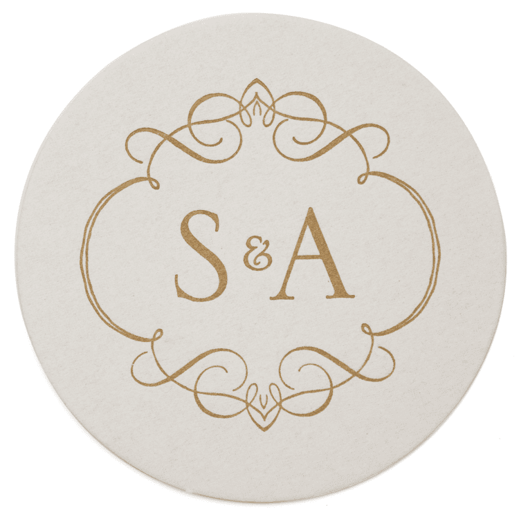 personalized letterpressed coasters m44 by haute papier