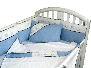 le poisson embroidered fish crib bedding