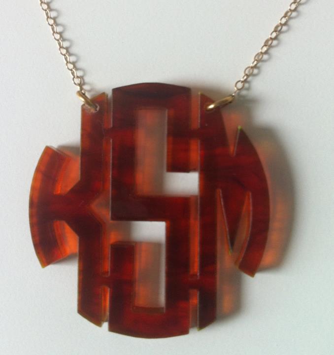moon and lola acrylic block necklace