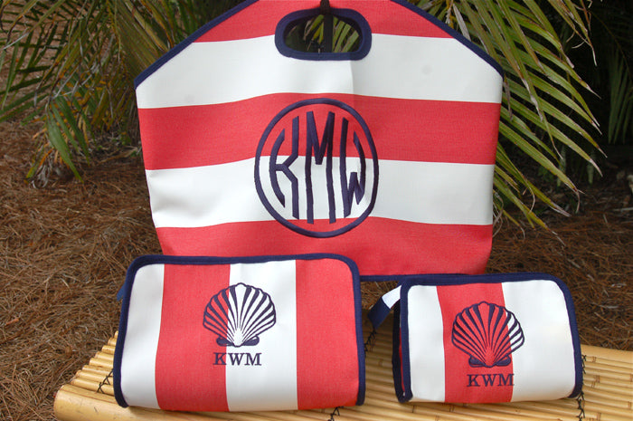 monogrammed gg stripe canvas bag