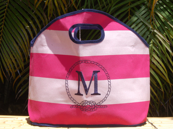 monogrammed gg stripe canvas bag