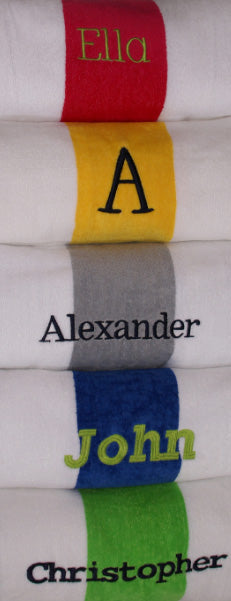 personalized beach towels - cabana wide stripe (not hooded)