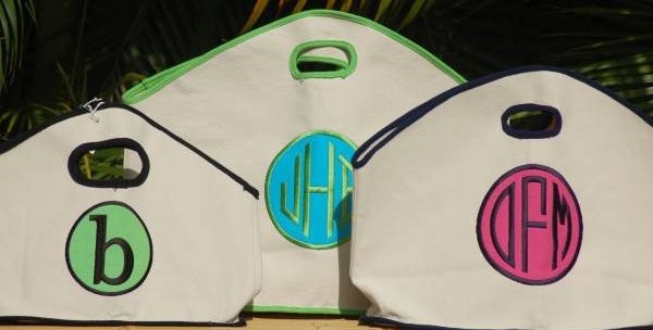 personalized canvas gg bag with applique
