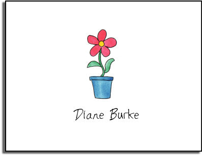 personalized everyday notes  blooming red