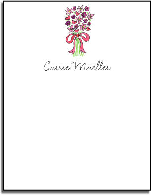 personalized everyday notes  bouquet in pink