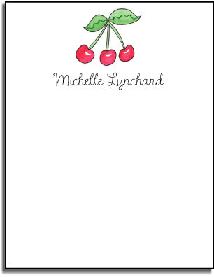 personalized everyday notes - rosy red cherries