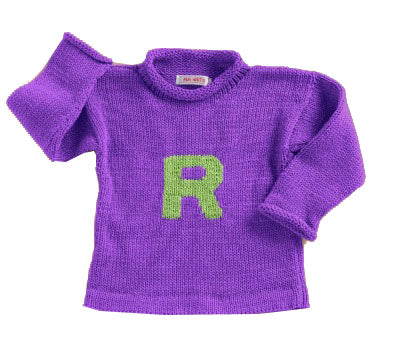 personalized knit letter sweater (custom colors available)