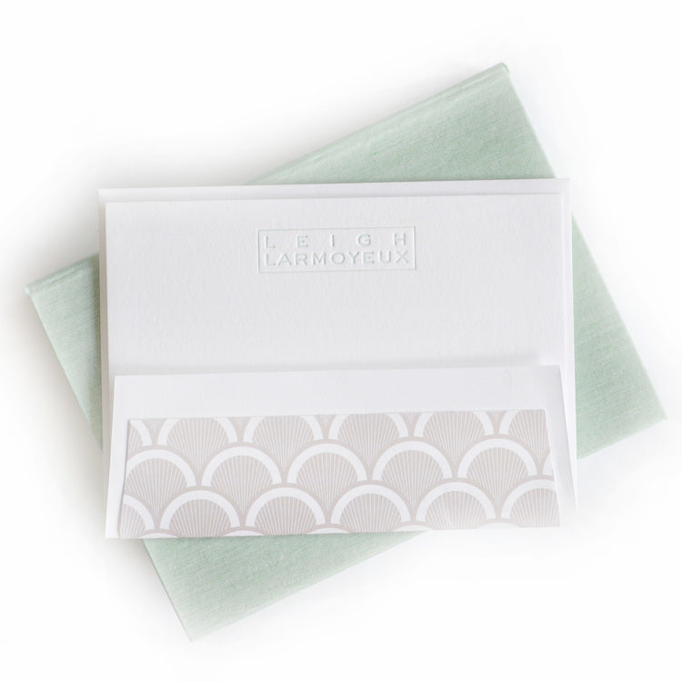 petite seafoam silk stationery box - p14