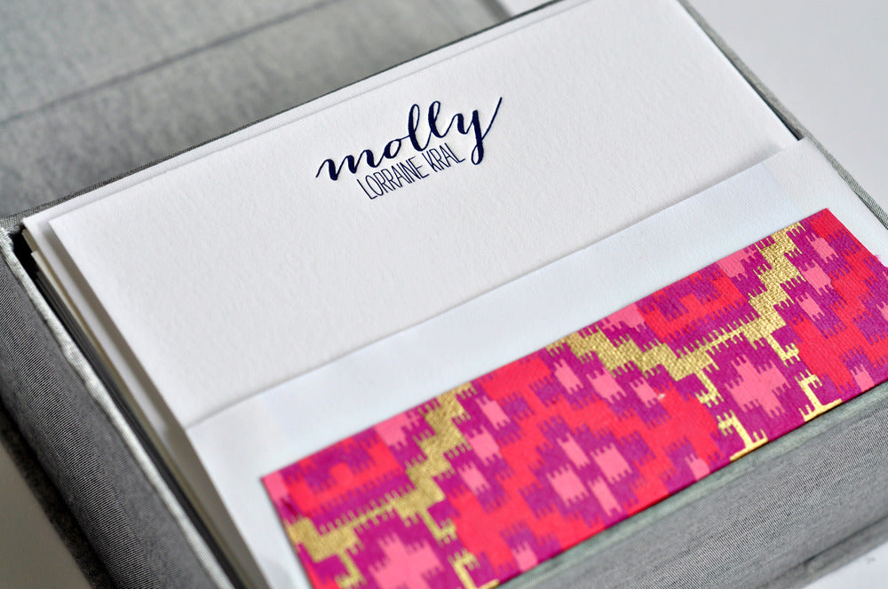 petite silver silk stationery box - p7