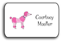 personalized stickers  pink poodle