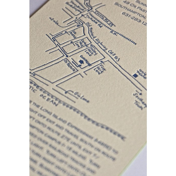 map of the wedding card