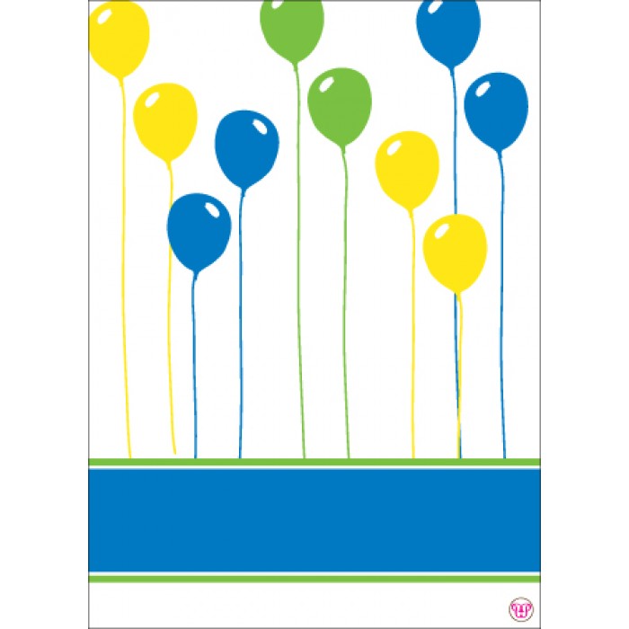 kid's parties invitations - big day balloons blue