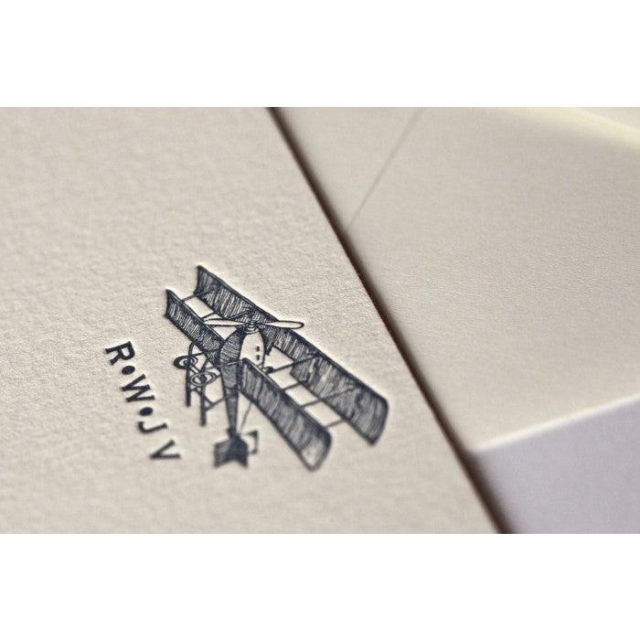 black plane baby stationery