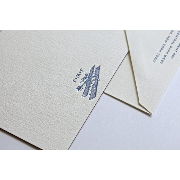 black plane baby stationery