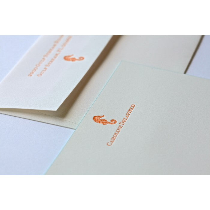 carrie sea horse letter sheet stationery
