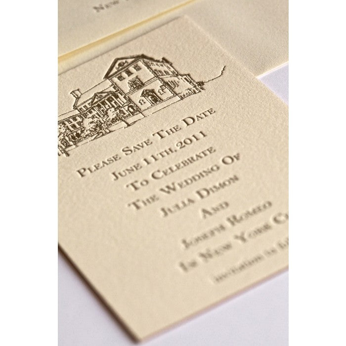 country side wedding save the date card