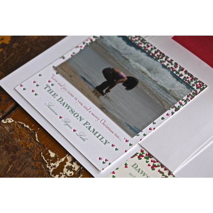 cascading hearts holiday card