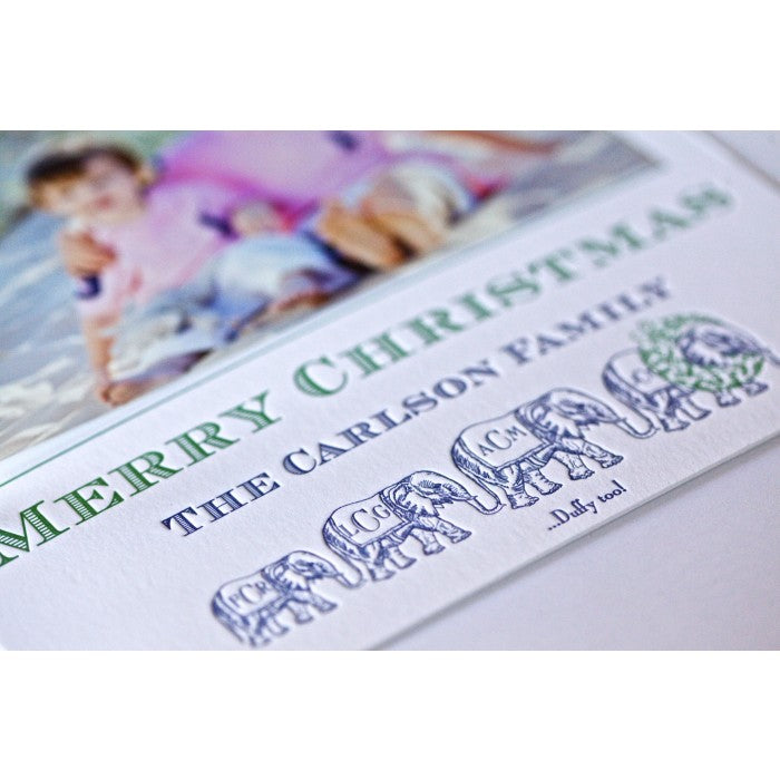 elephant family holiday card
